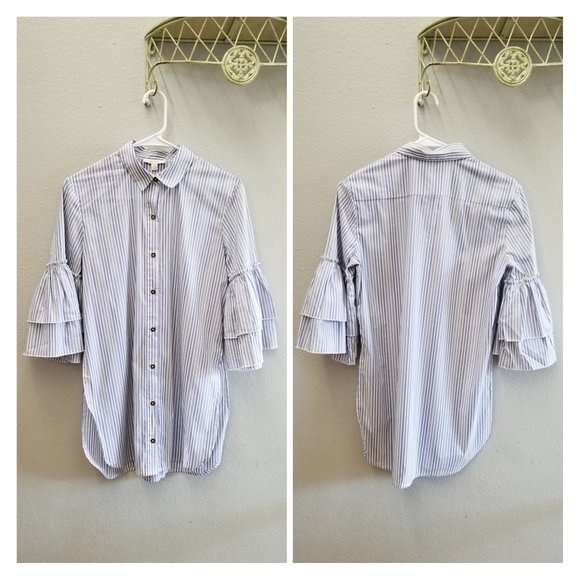 Ella Moss Carissa Buttondown in Pale Blue - Picture 3 of 6